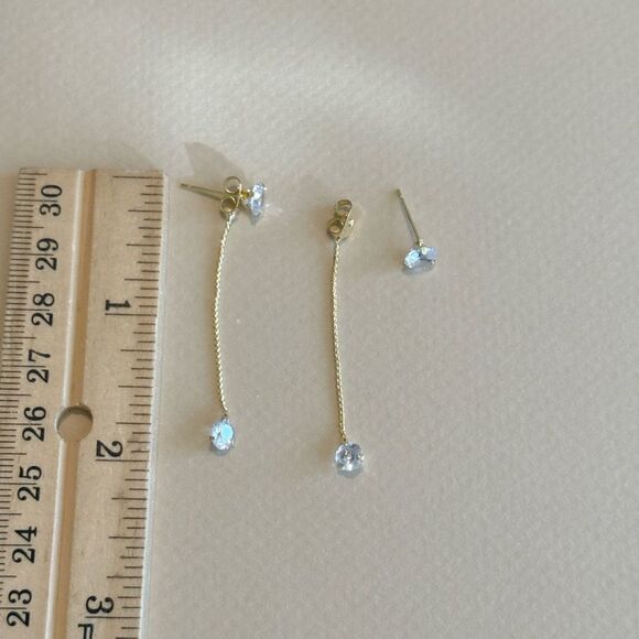 Diamond Drop Earrings M1238 - Picture 5 of 6